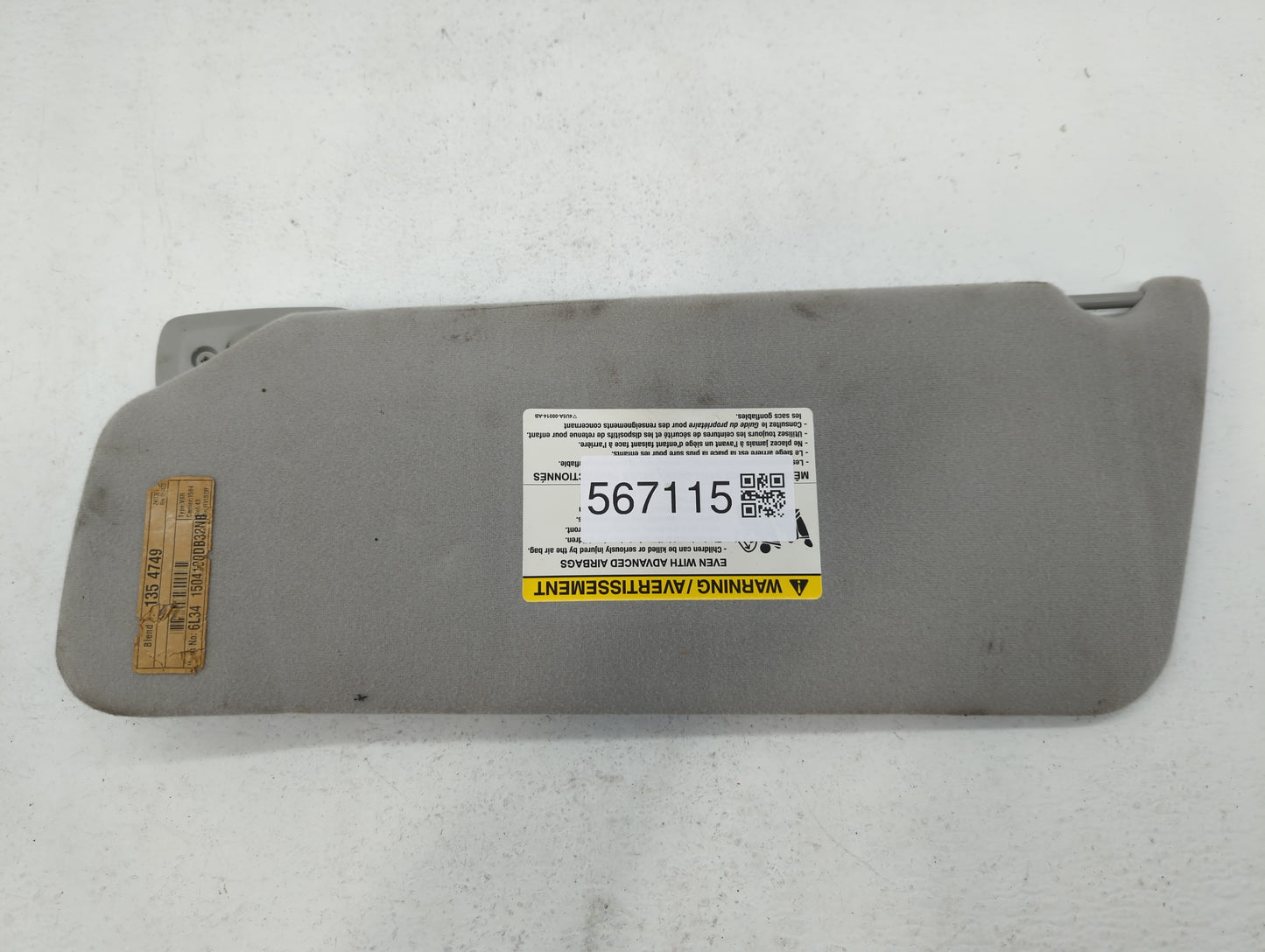 2004-2008 Ford F-150 Sun Visor Shade Replacement Passenger Right Mirror Fits Fits 2004 2005 2006 2007 2008 OEM Used Auto Par