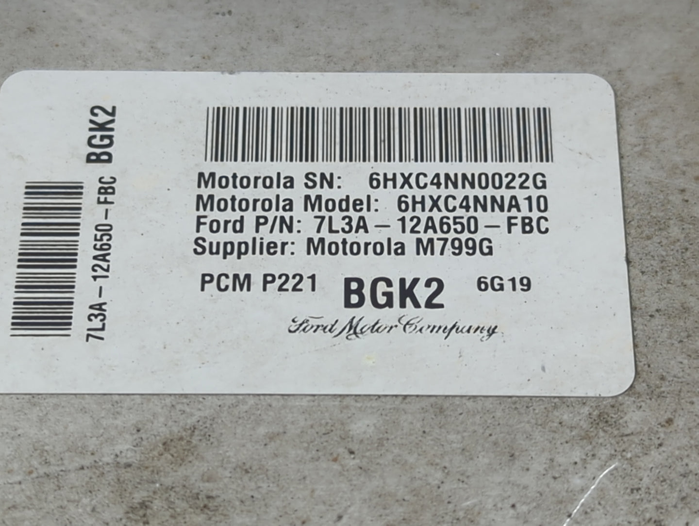 2007 Ford F150 PCM Engine Control Computer ECU ECM PCU OEM P/N:6HXC4NN0022G 6HXC4NNA10, 7L3A-12A650-FBC, M799G Fits OEM Used