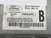 2007 Ford F150 Safety Restraint Srs Airbag Control Module 6l34-14b321-ba - Oemusedautoparts1.com