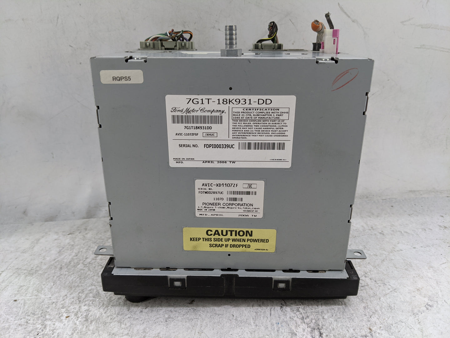 2007 Ford Five Hundred Radio AM FM Cd Player Receiver Replacement P/N:7G1T-18K931-DD 7G1T18K931DD, AVIC-1107ZFSF Fits OEM Us