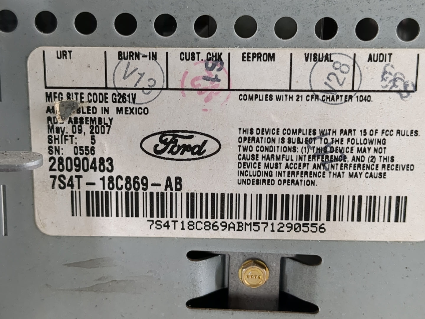 2007 Ford Focus Radio AM FM Cd Player Receiver Replacement Fits OEM Used Auto Parts - Oemusedautoparts1.com