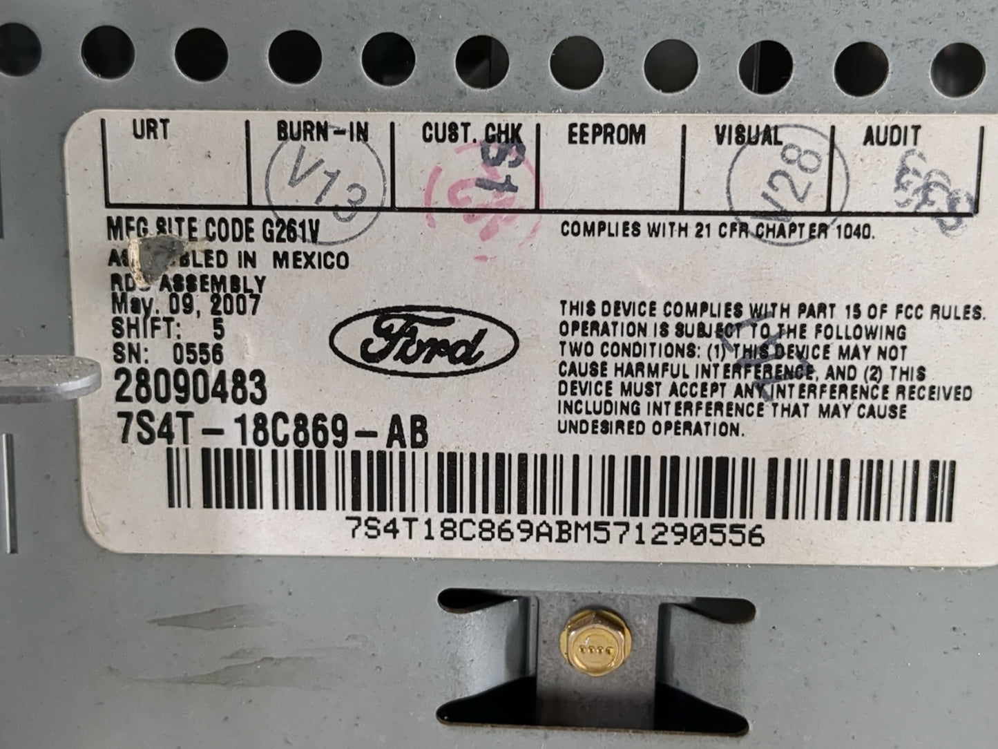 2007 Ford Focus Radio AM FM Cd Player Receiver Replacement Fits OEM Used Auto Parts - Oemusedautoparts1.com