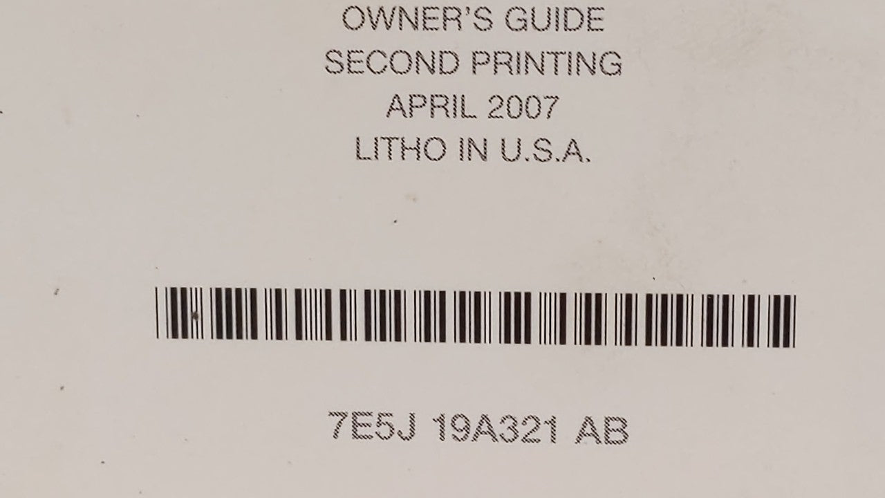 2007 Ford Fusion Owners Manual Book Guide OEM Used Auto Parts - Oemusedautoparts1.com