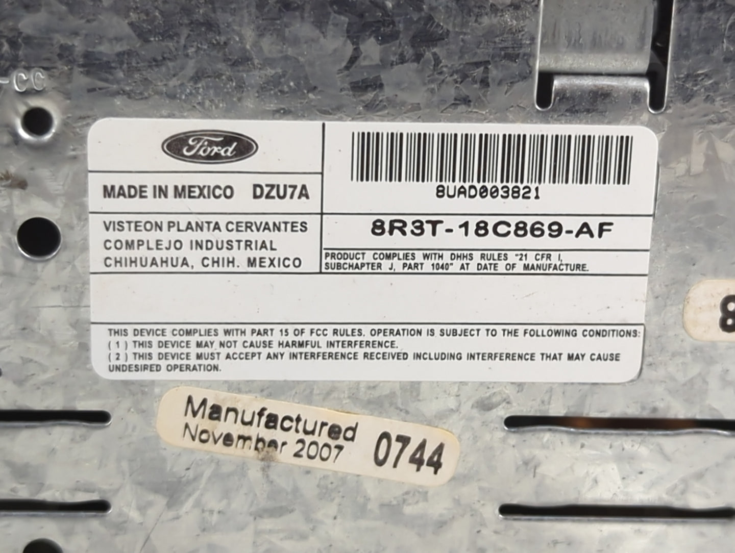 2008 Ford Mustang Radio AM FM Cd Player Receiver Replacement P/N:8R3T-18C869-AF Fits OEM Used Auto Parts - Oemusedautoparts1