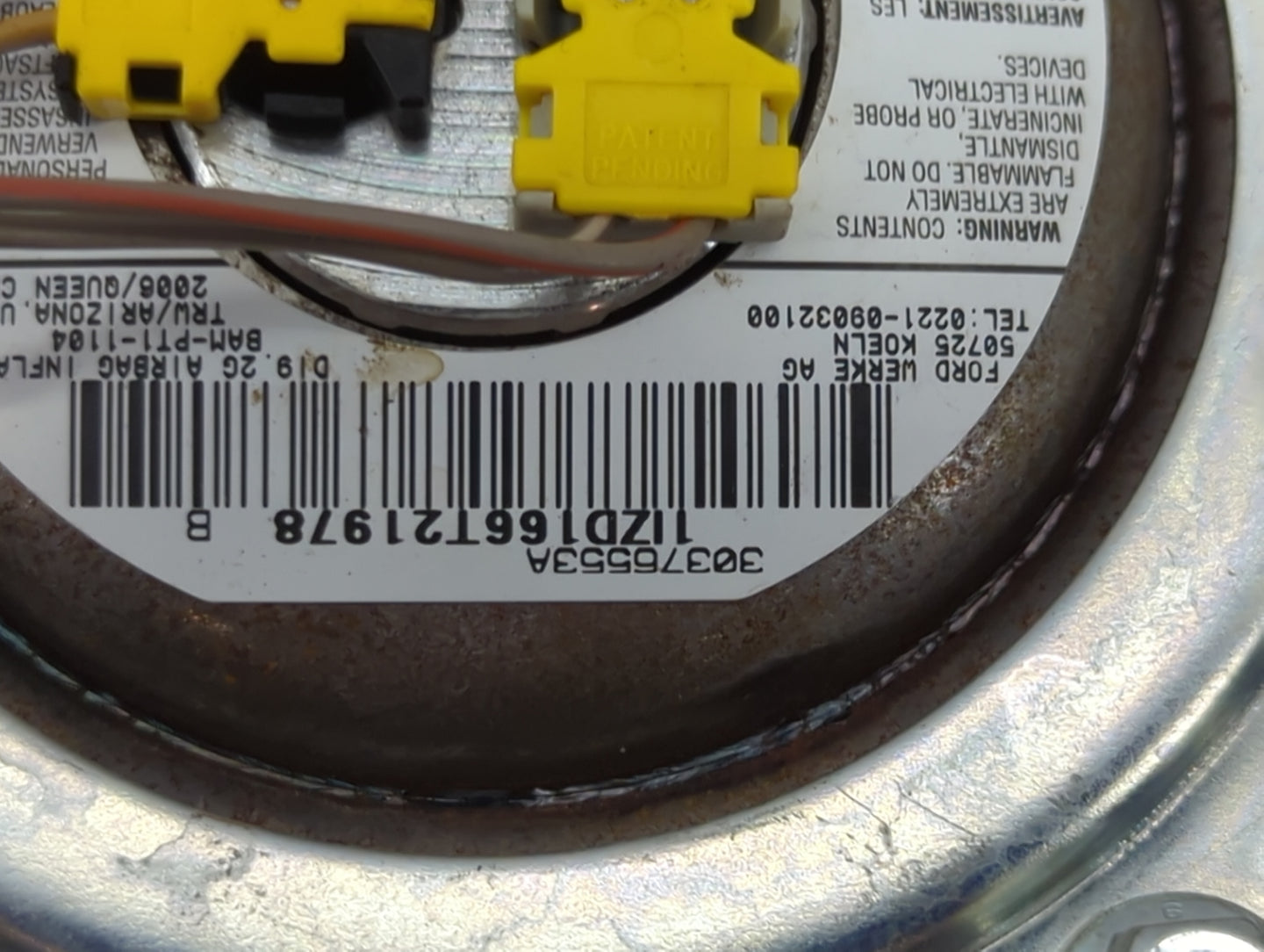 2004-2007 Ford Taurus Air Bag Driver Left Steering Wheel Mounted P/N:178 7952 Fits Fits 2004 2005 2006 2007 OEM Used Auto Pa