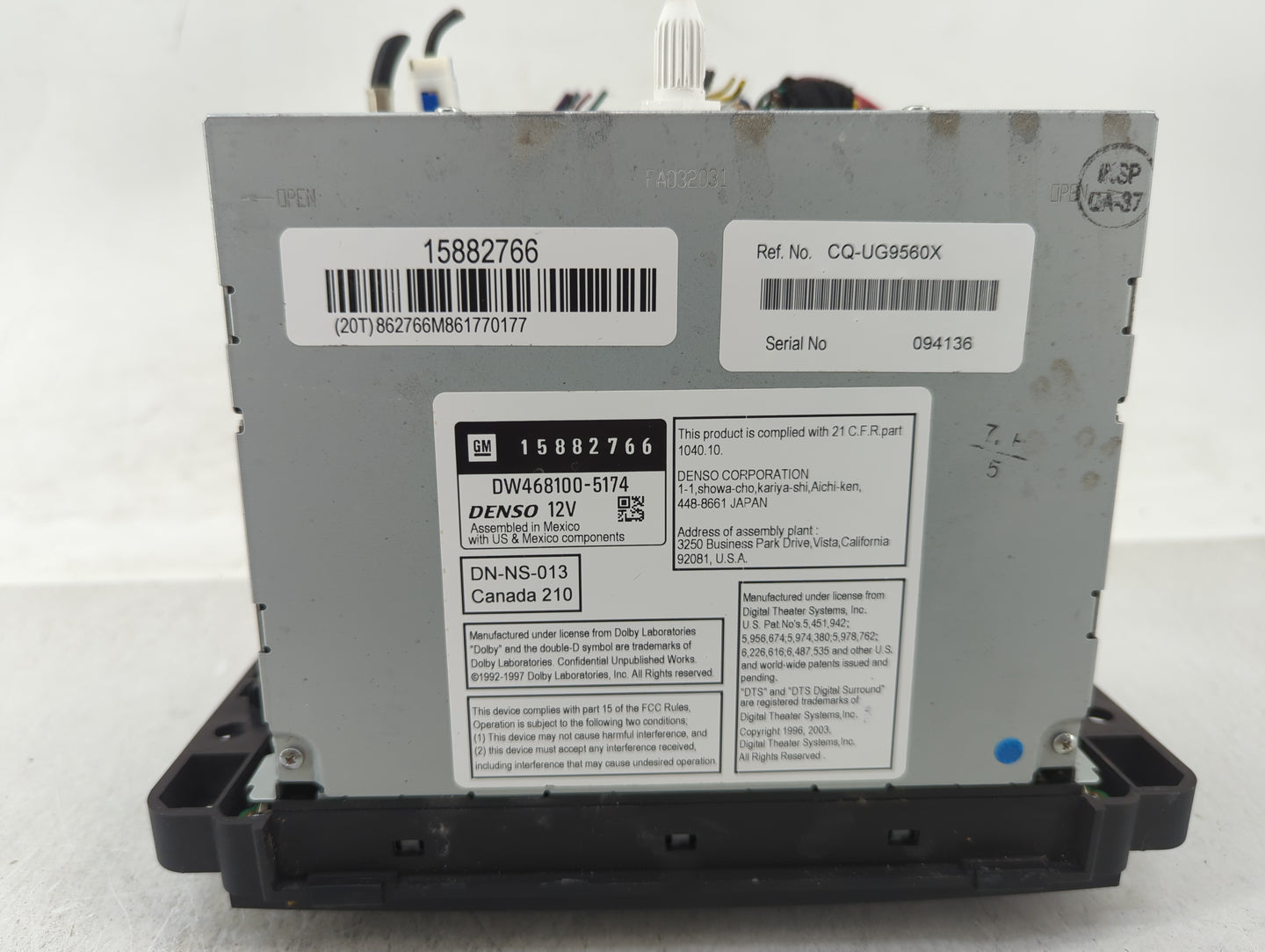 2007-2008 Gmc Yukon Xl 1500 Radio AM FM Cd Player Receiver Replacement P/N:15882766 Fits Fits 2007 2008 OEM Used Auto Parts 