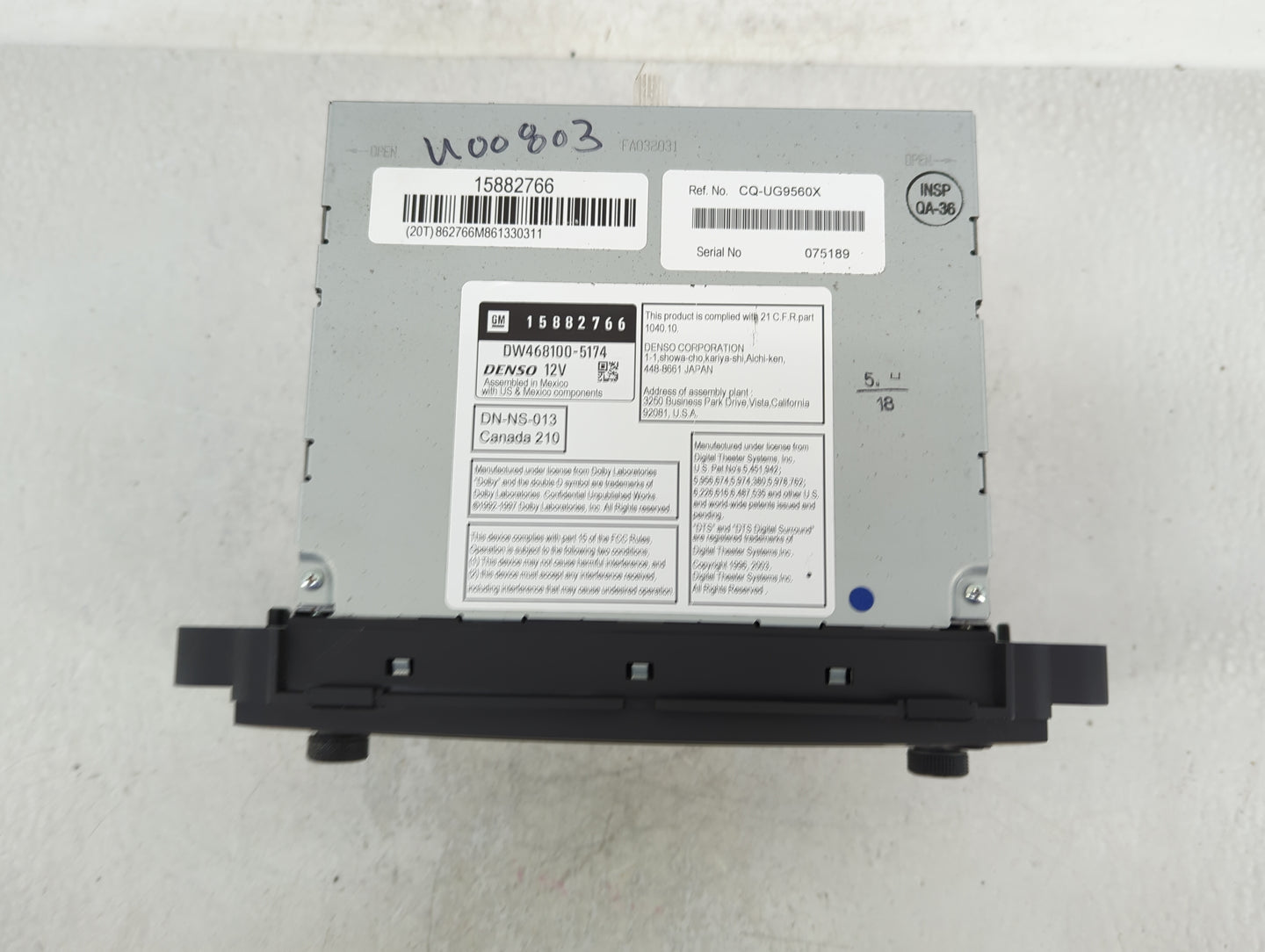 2007-2008 Gmc Yukon Xl 1500 Radio AM FM Cd Player Receiver Replacement P/N:DW468100-5174 15882766 Fits Fits 2007 2008 OEM Us