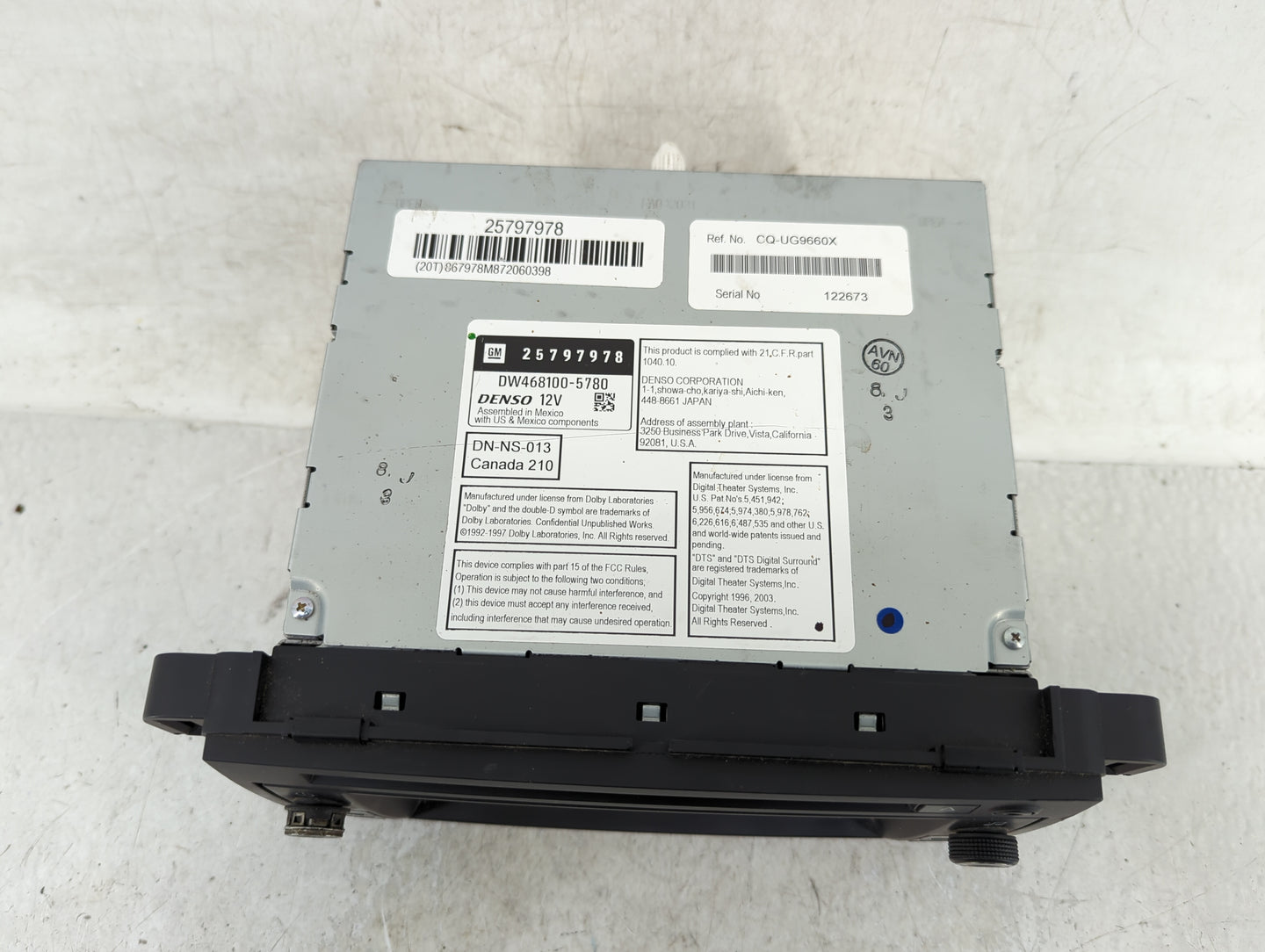 2007-2008 Gmc Yukon Xl 1500 Radio AM FM Cd Player Receiver Replacement P/N:dw468100-5780 25797978 Fits Fits 2007 2008 OEM Us
