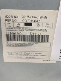 2007 Honda Accord Radio AM FM Cd Player Receiver Replacement Fits OEM Used Auto Parts - Oemusedautoparts1.com