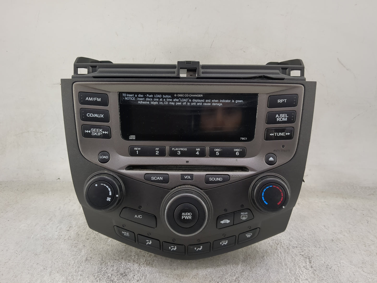 2003-2007 Honda Accord Radio AM FM Cd Player Receiver Replacement P/N:39175-SDA-A120-M2 CQ-EH1461Z Fits OEM Used Auto Parts 