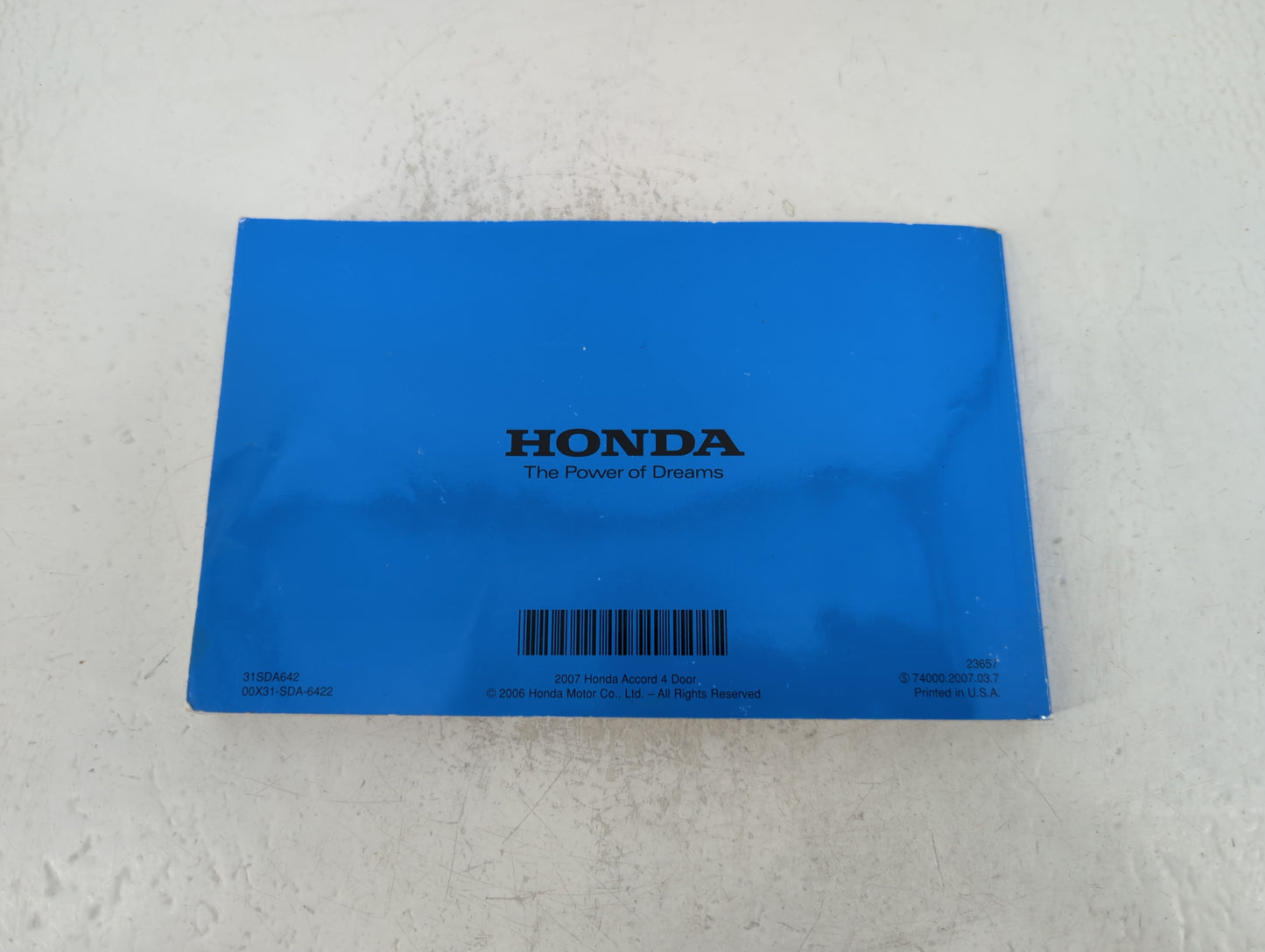 2007 Honda Accord Owners Manual Book Guide P/N:00X31-SDA-6422 31SDA642 OEM Used Auto Parts - Oemusedautoparts1.com