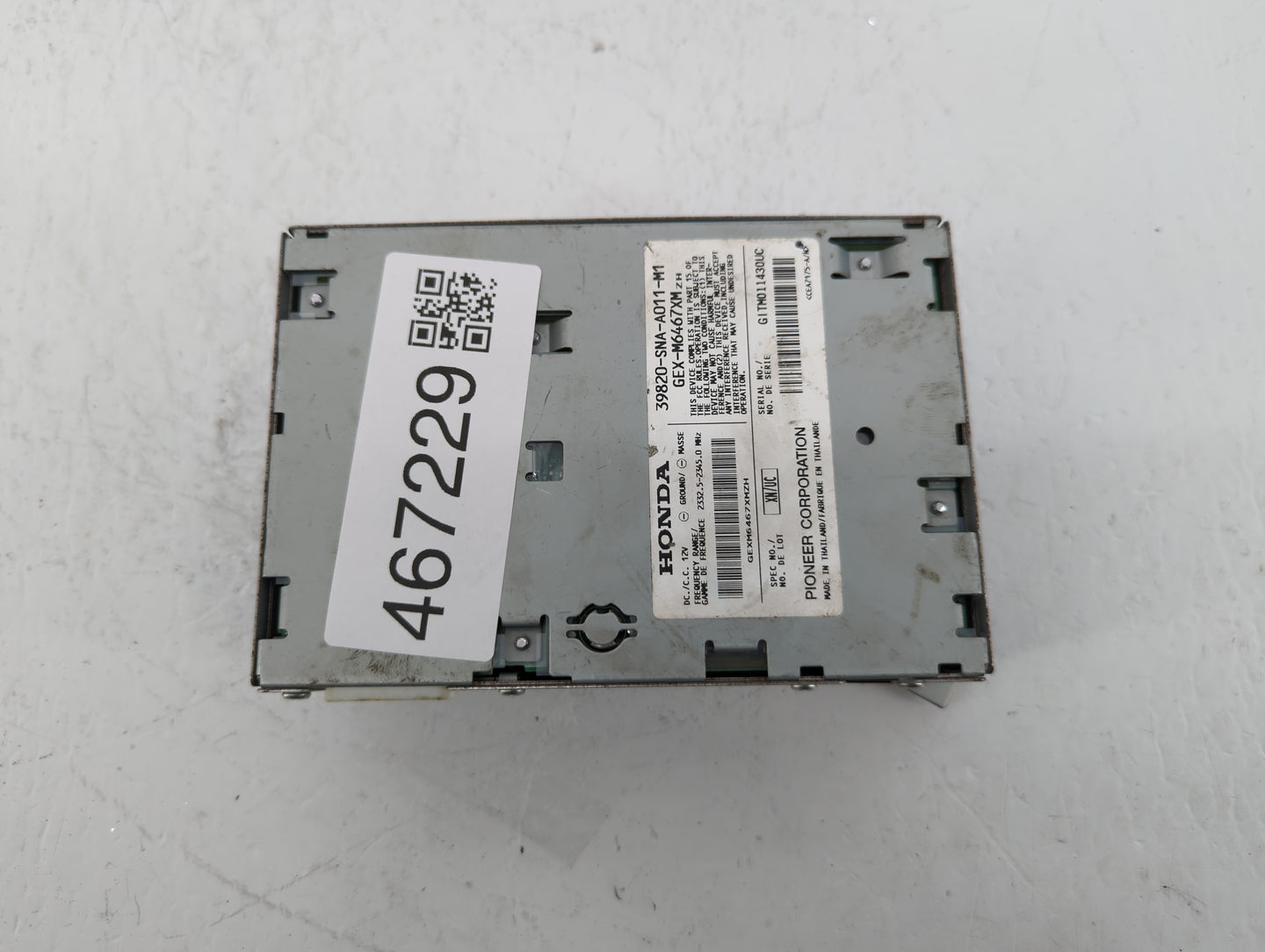 2007-2011 Honda Civic Radio AM FM Cd Player Receiver Replacement P/N:39820-SNA-A011-M1 Fits Fits 2007 2008 2009 2010 2011 OE