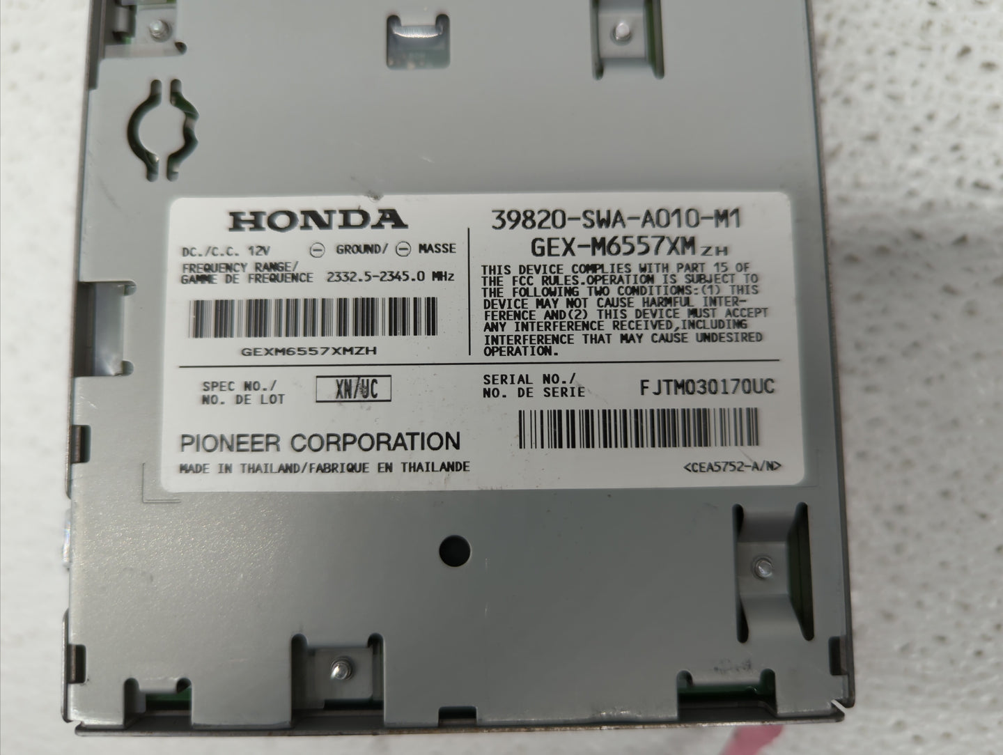 2007-2011 Honda Cr-V Radio AM FM Cd Player Receiver Replacement P/N:39820-SWA-A010-M1 39820-SWA-A020-M1 Fits OEM Used Auto P