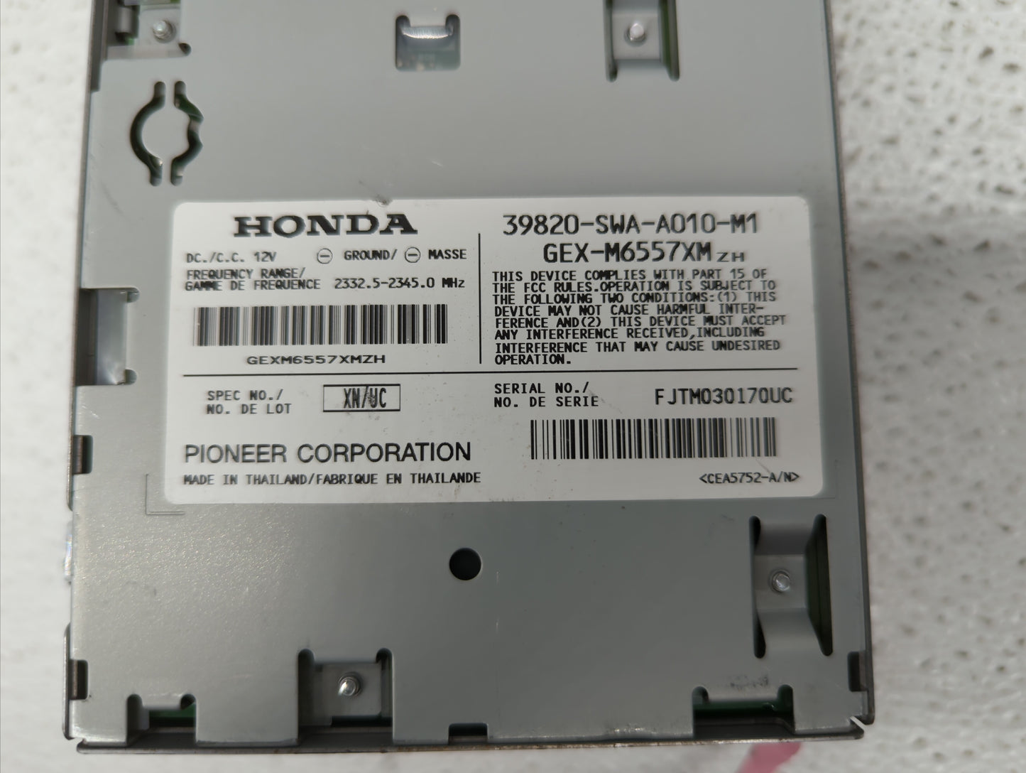 2007-2011 Honda Cr-V Radio AM FM Cd Player Receiver Replacement P/N:39820-SWA-A010-M1 39820-SWA-A020-M1 Fits OEM Used Auto P