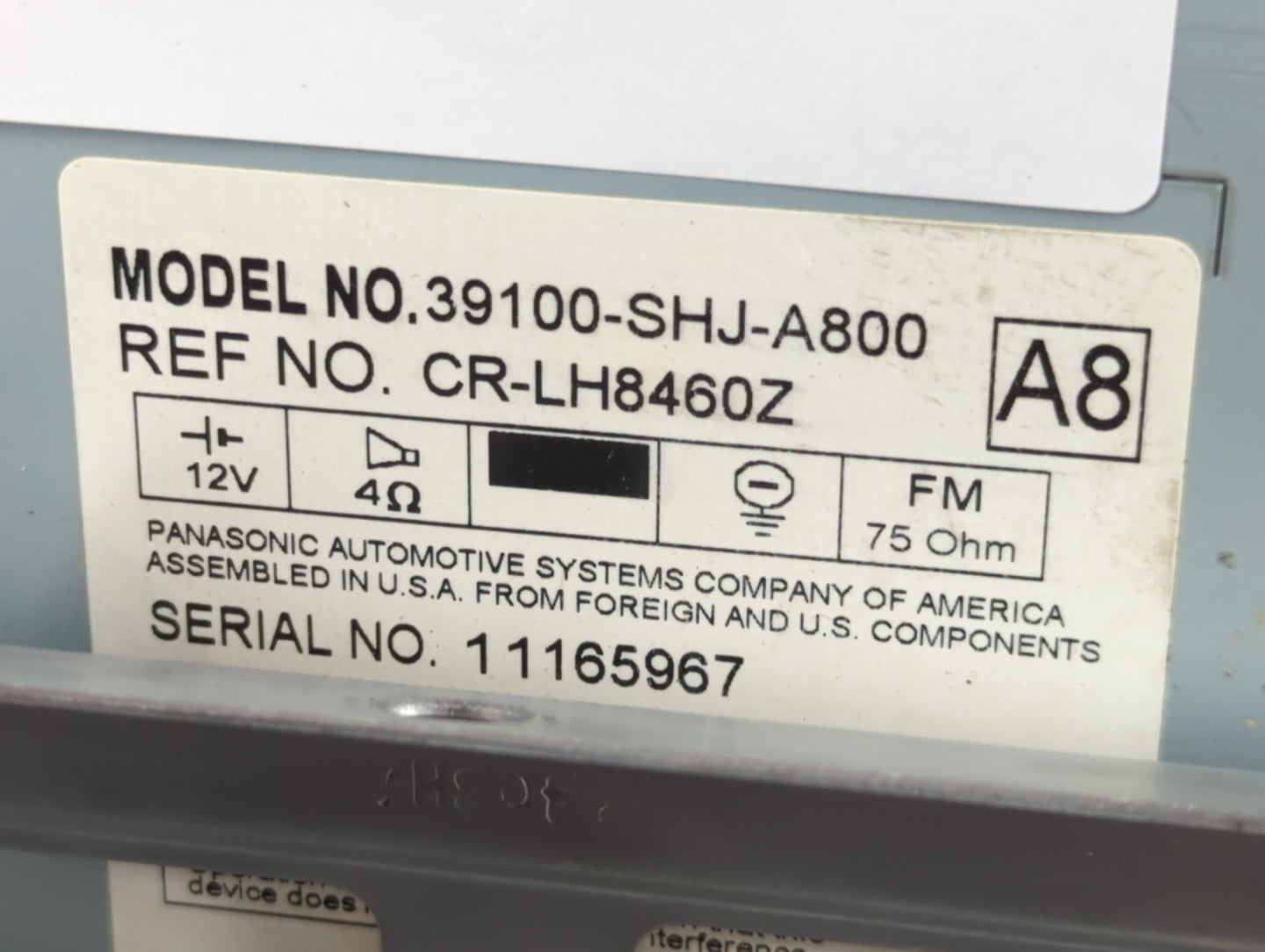 2005-2010 Honda Odyssey Radio AM FM Cd Player Receiver Replacement P/N:39100-SHJ-A800 Fits Fits 2005 2006 2007 2008 2009 201