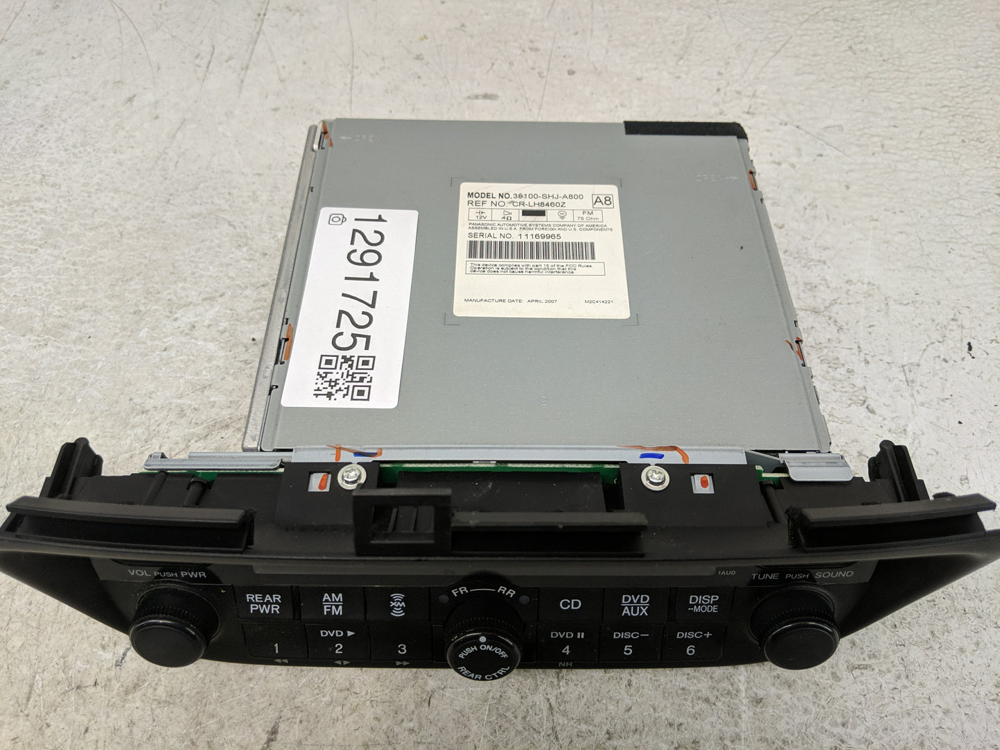 2005-2010 Honda Odyssey Radio AM FM Cd Player Receiver Replacement Fits Fits 2005 2006 2007 2008 2009 2010 OEM Used Auto Par