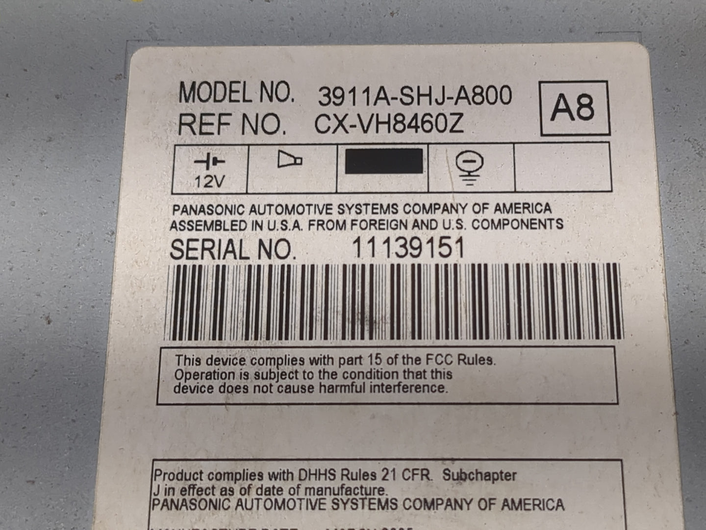 2005-2010 Honda Odyssey Radio AM FM Cd Player Receiver Replacement P/N:3911A-SHJ-A800 Fits Fits 2005 2006 2007 2008 2009 201