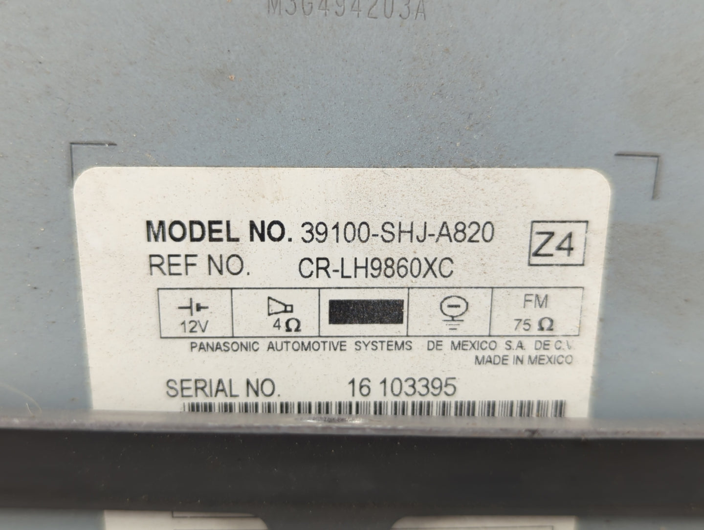 2005-2010 Honda Odyssey Am Fm Cd Player Radio Receiver - Oemusedautoparts1.com