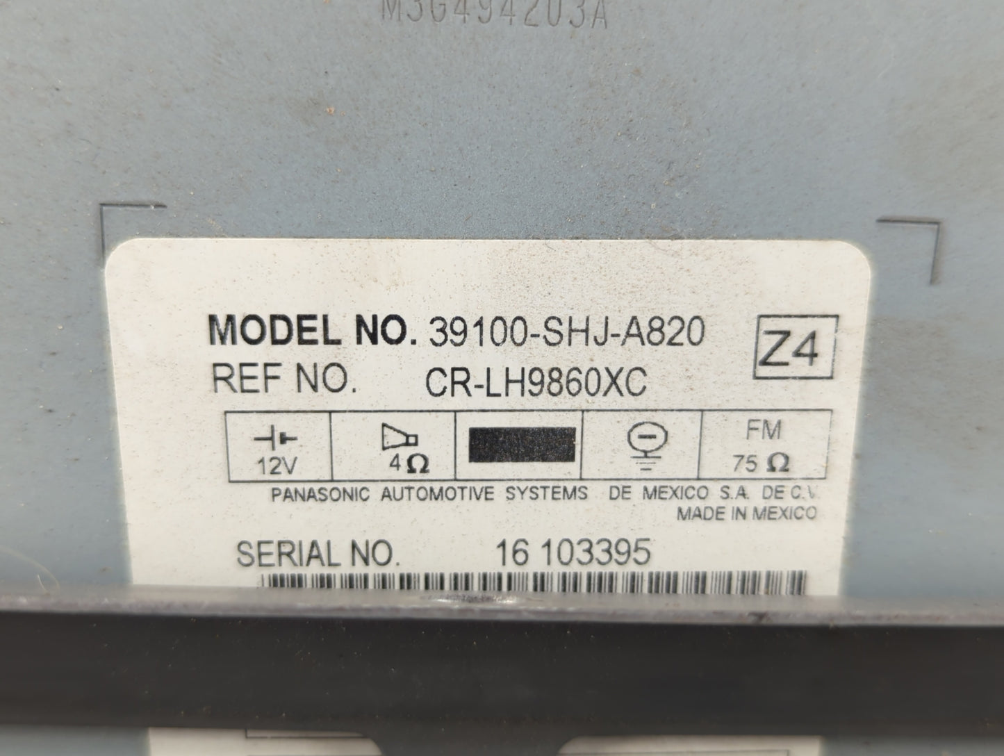 2005-2010 Honda Odyssey Am Fm Cd Player Radio Receiver - Oemusedautoparts1.com