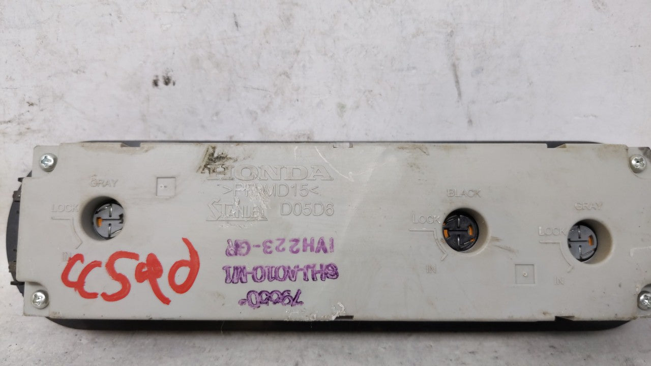 2005-2007 Honda Odyssey Climate Control Module Temperature AC/Heater Replacement P/N:79600SHJ-A012M1 D05D6 Fits OEM Used Aut