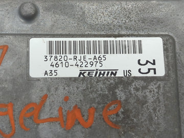2006-2007 Honda Ridgeline PCM Engine Control Computer ECU ECM PCU OEM P/N:37820-RJE-A65 Fits Fits 2006 2007 OEM Used Auto Parts