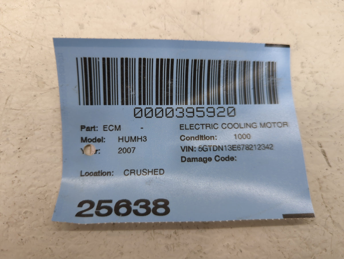 2007 Hummer H3 Electric Radiator Cooling Fan Motor Assembly - Oemusedautoparts1.com