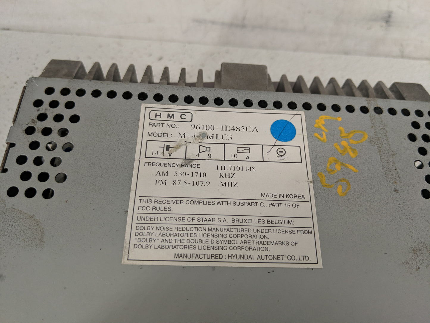 2006-2011 Hyundai Accent Radio AM FM Cd Player Receiver Replacement P/N:96100-1E485CA Fits Fits 2006 2007 2008 2009 2010 201
