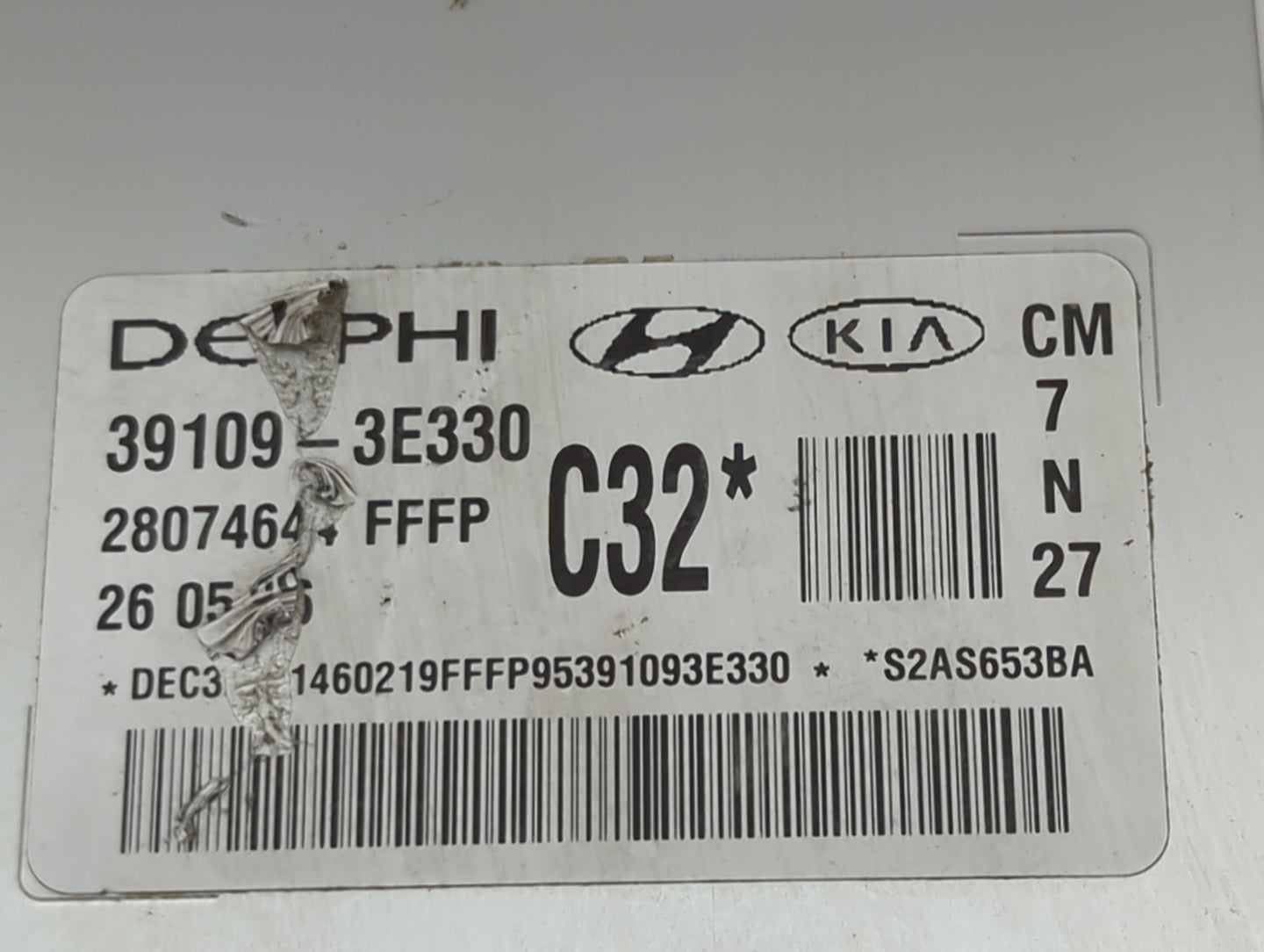 2007-2009 Hyundai Santa Fe PCM Engine Control Computer ECU ECM PCU OEM P/N:39109-3E330 Fits Fits 2007 2008 2009 OEM Used Aut