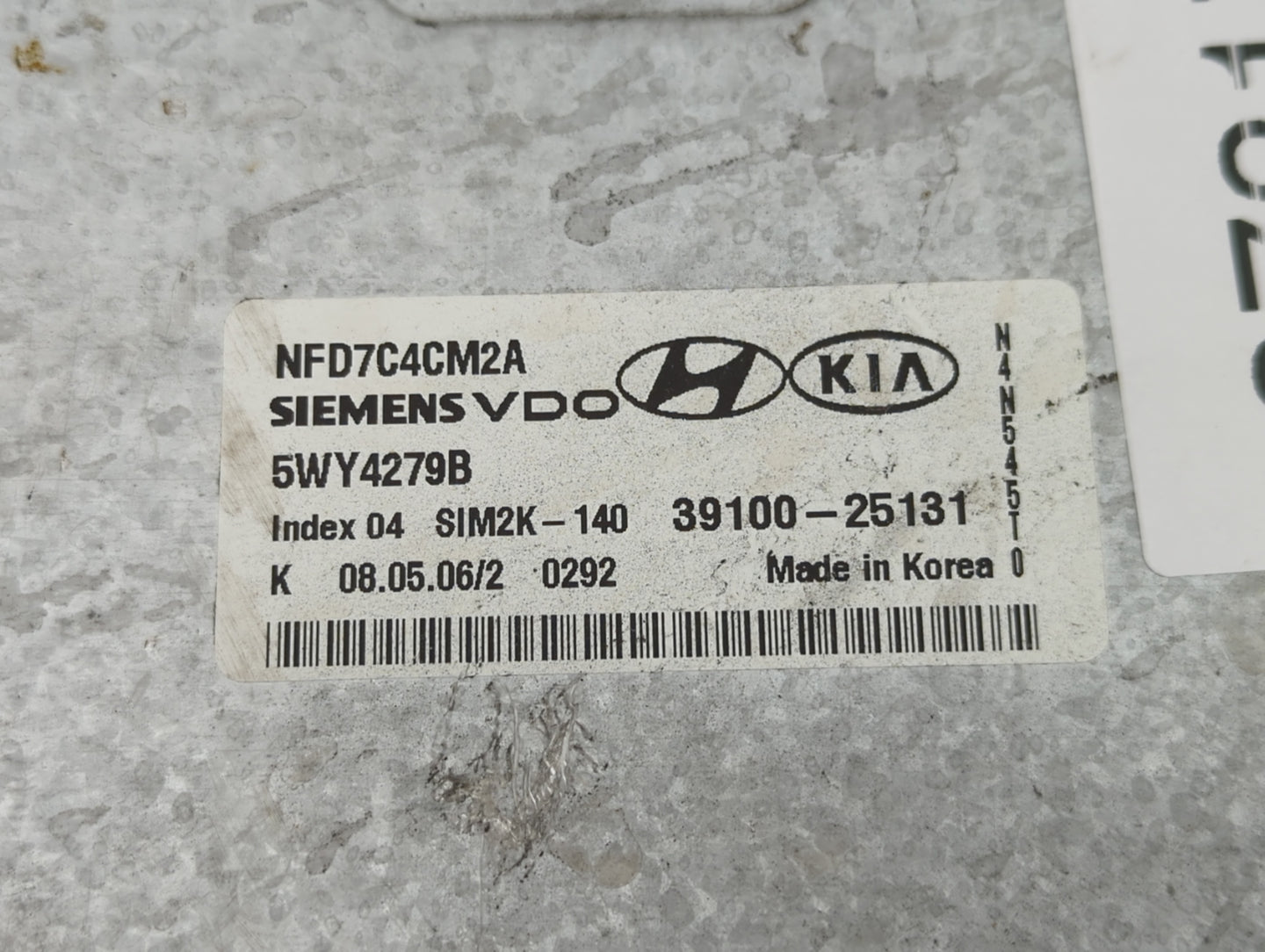 2006-2008 Hyundai Sonata PCM Engine Control Computer ECU ECM PCU OEM P/N:39100-25131 Fits Fits 2006 2007 2008 OEM Used Auto 