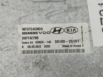 2006-2008 Hyundai Sonata PCM Engine Control Computer ECU ECM PCU OEM P/N:39100-25131 Fits Fits 2006 2007 2008 OEM Used Auto Parts