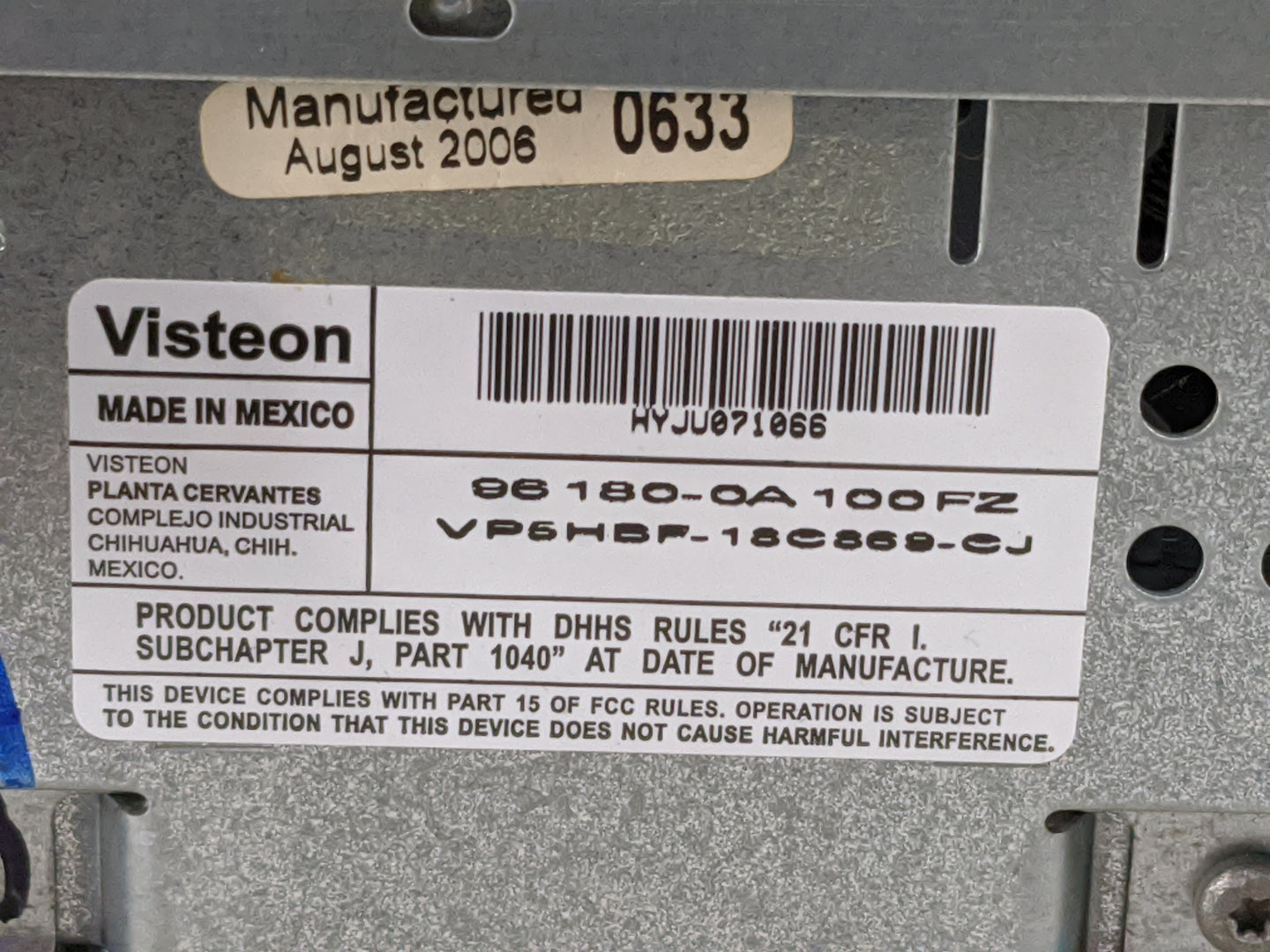 2006-2008 Hyundai Sonata Radio AM FM Cd Player Receiver Replacement P/N:96180-0A100FZ VP6HBF-18C868-CJ Fits Fits 2006 2007 2