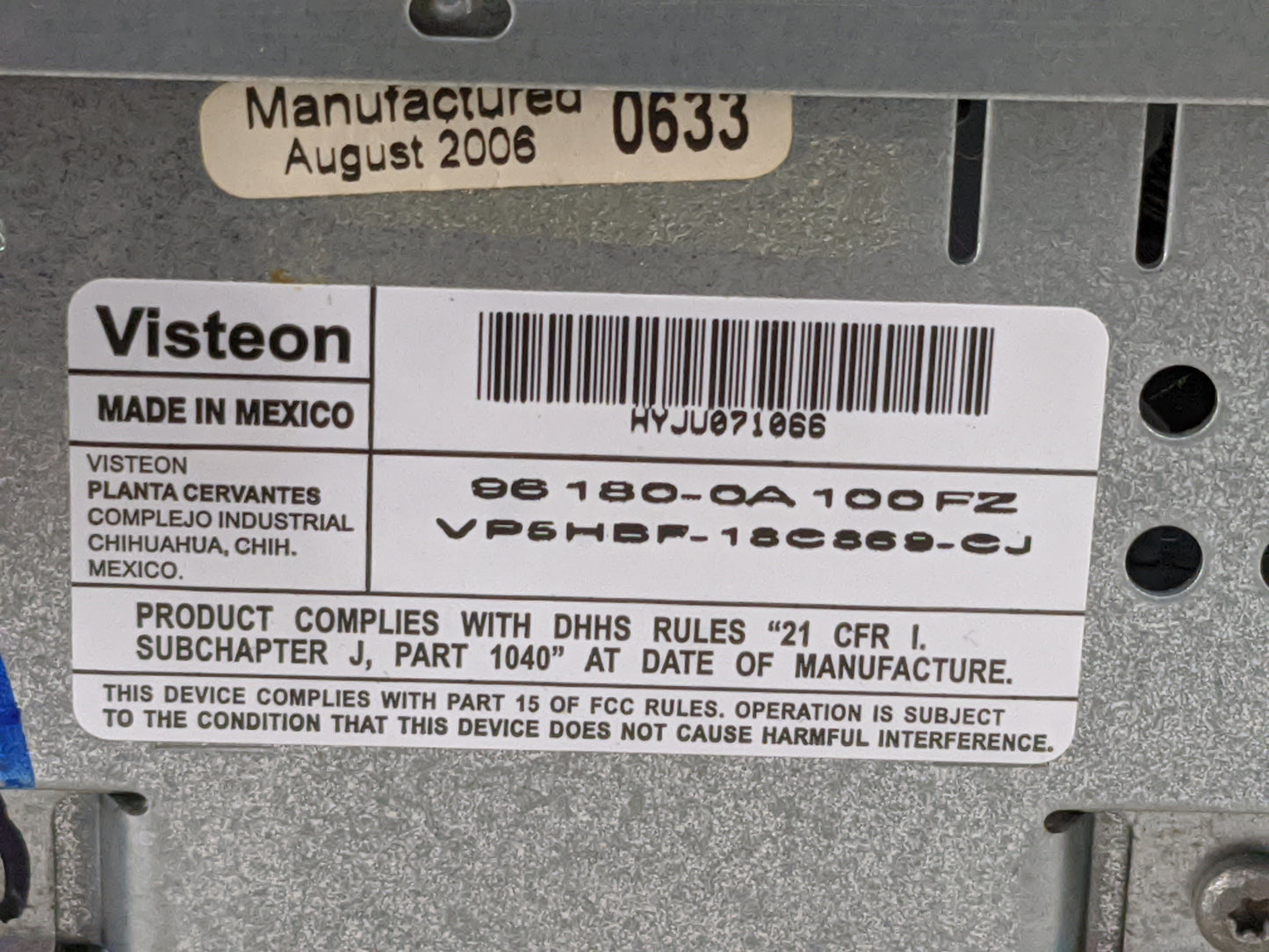 2006-2008 Hyundai Sonata Radio AM FM Cd Player Receiver Replacement P/N:96180-0A100FZ VP6HBF-18C868-CJ Fits Fits 2006 2007 2