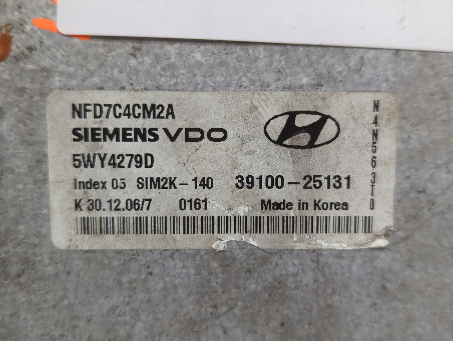 2006-2008 Hyundai Sonata PCM Engine Control Computer ECU ECM PCU OEM P/N:39100-25131 Fits Fits 2006 2007 2008 OEM Used Auto 