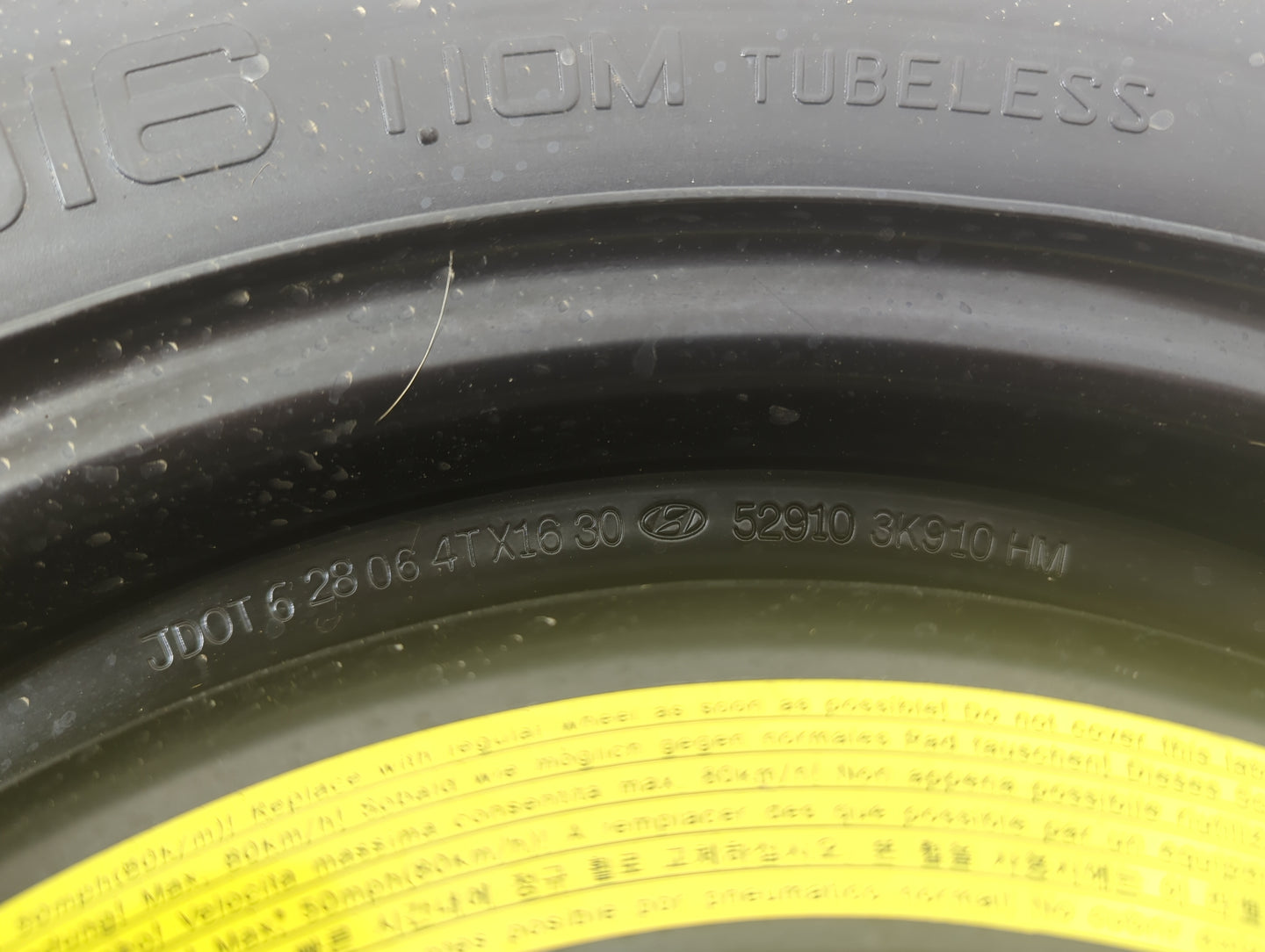 2006-2015 Hyundai Tucson Spare Donut Tire Wheel Rim Oem 1120374 - Oemusedautoparts1.com