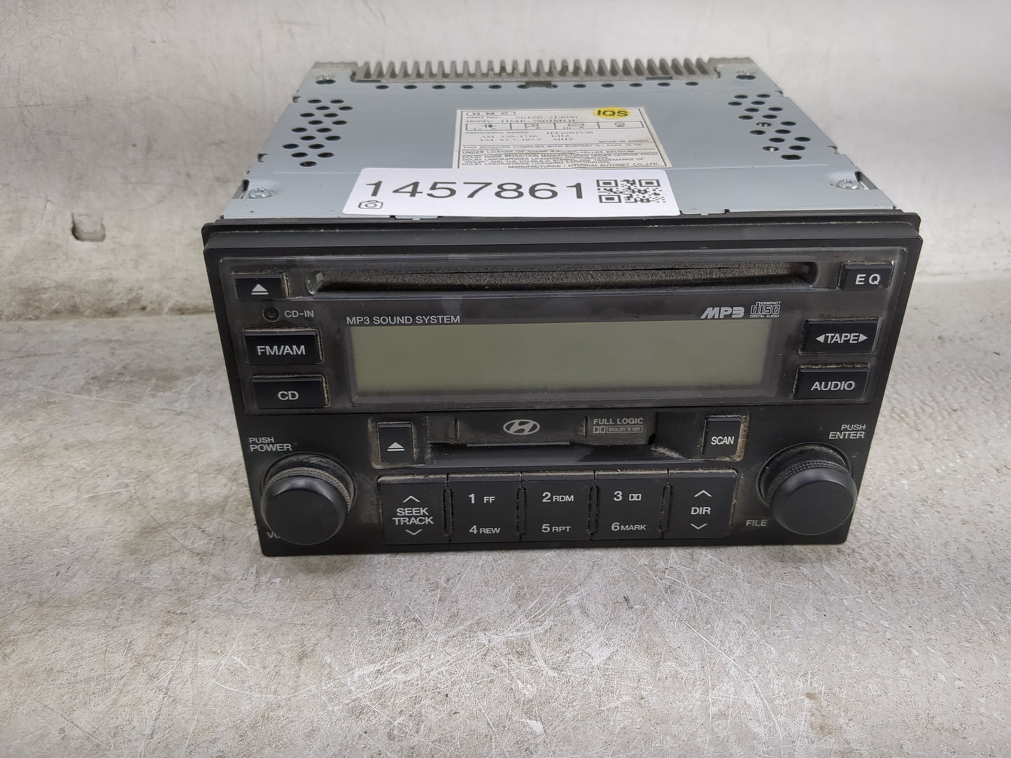2005-2008 Hyundai Tucson Radio AM FM Cd Player Receiver Replacement P/N:96180-2E600 Fits Fits 2005 2006 2007 2008 OEM Used A