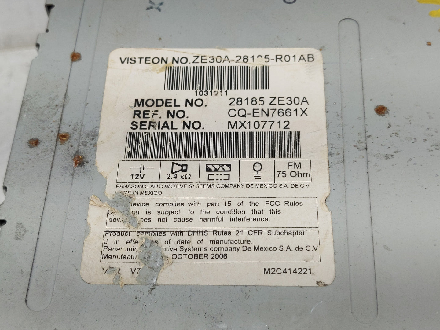 2007 Infiniti Qx56 Radio AM FM Cd Player Receiver Replacement P/N:28185 ZE30A Fits OEM Used Auto Parts - Oemusedautoparts1.c