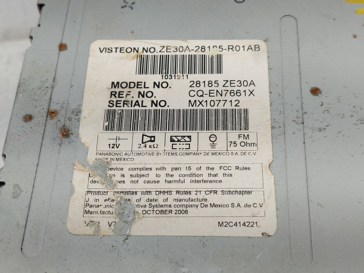 2007 Infiniti Qx56 Radio AM FM Cd Player Receiver Replacement P/N:28185 ZE30A Fits OEM Used Auto Parts - Oemusedautoparts1.c