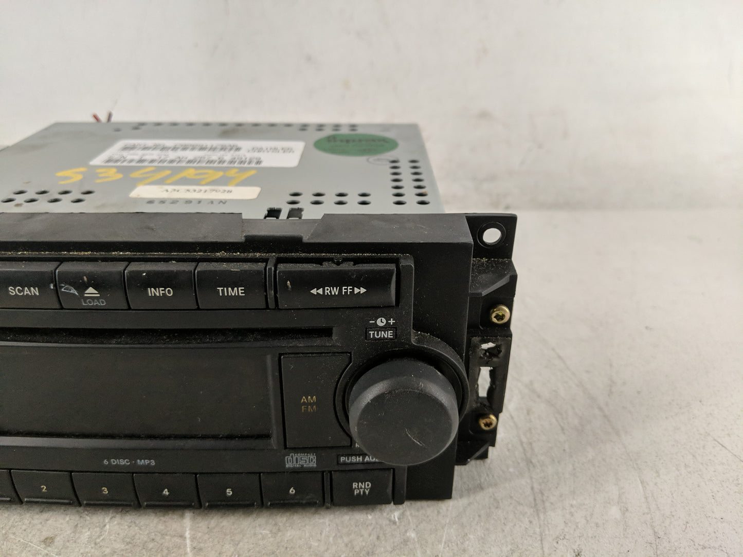 2007-2008 Jeep Compass Radio AM FM Cd Player Receiver Replacement P/N:P05091175AB Fits Fits 2007 2008 2009 OEM Used Auto Par