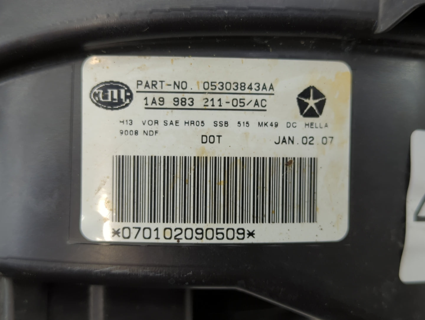 2007-2010 Jeep Compass Driver Left Oem Head Light Headlight Lamp - Oemusedautoparts1.com