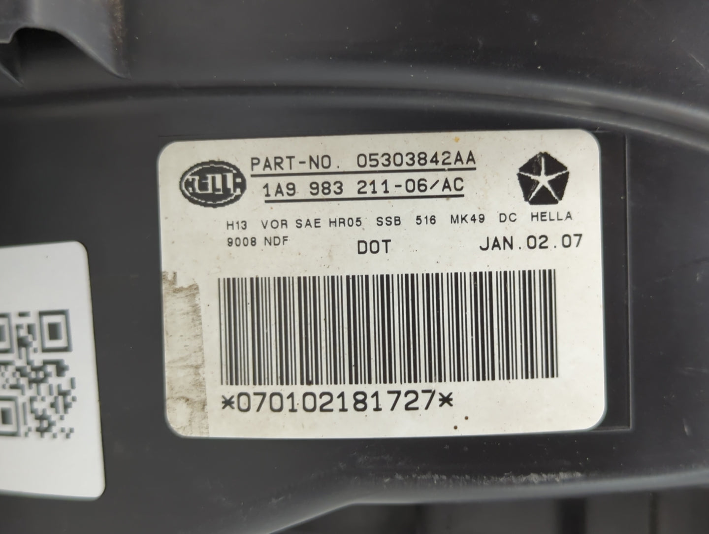 2007-2010 Jeep Compass Passenger Right Oem Head Light Headlight Lamp - Oemusedautoparts1.com