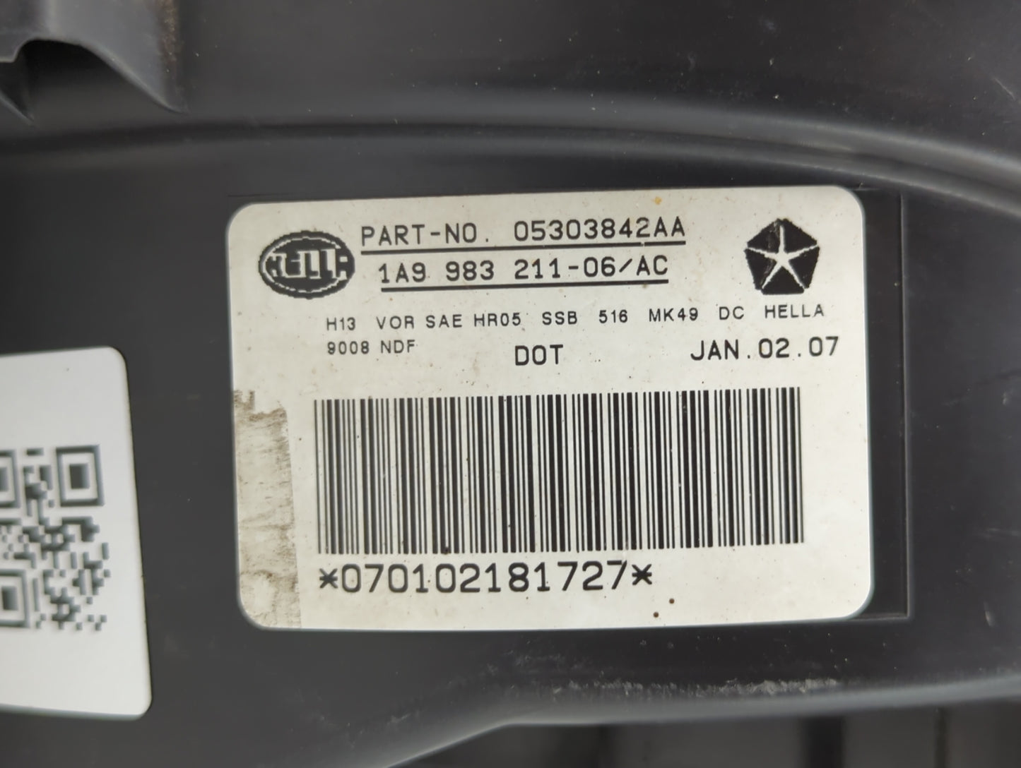 2007-2010 Jeep Compass Passenger Right Oem Head Light Headlight Lamp - Oemusedautoparts1.com