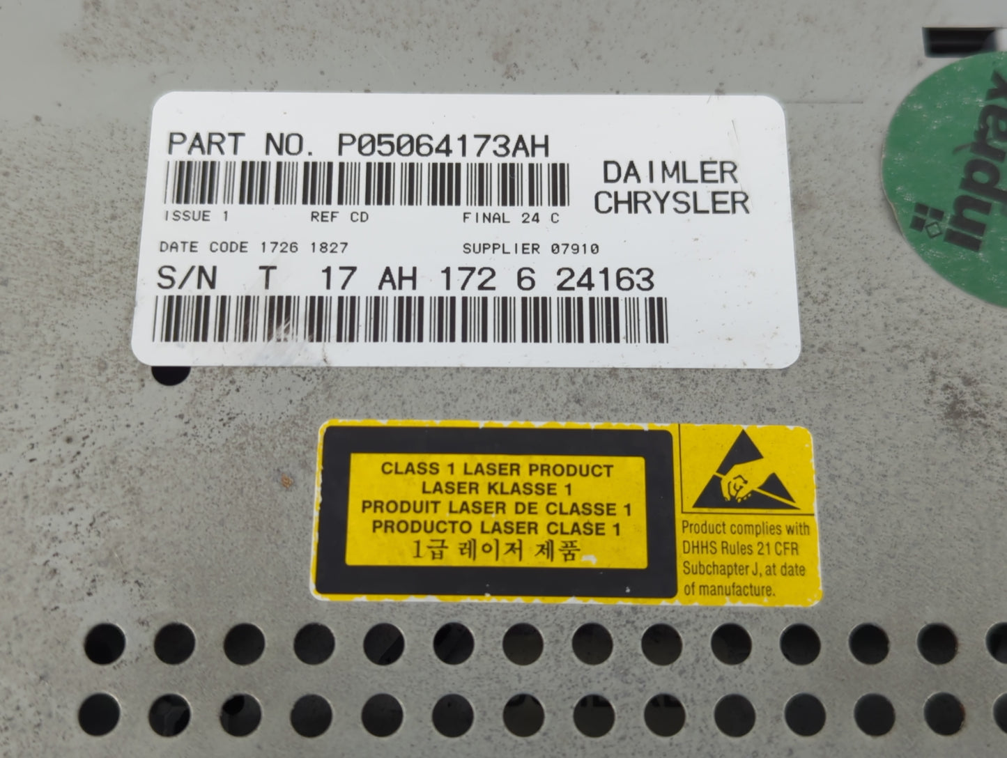 2007-2008 Jeep Compass Radio AM FM Cd Player Receiver Replacement P/N:P05064173AH Fits Fits 2004 2005 2006 2007 2008 2009 20