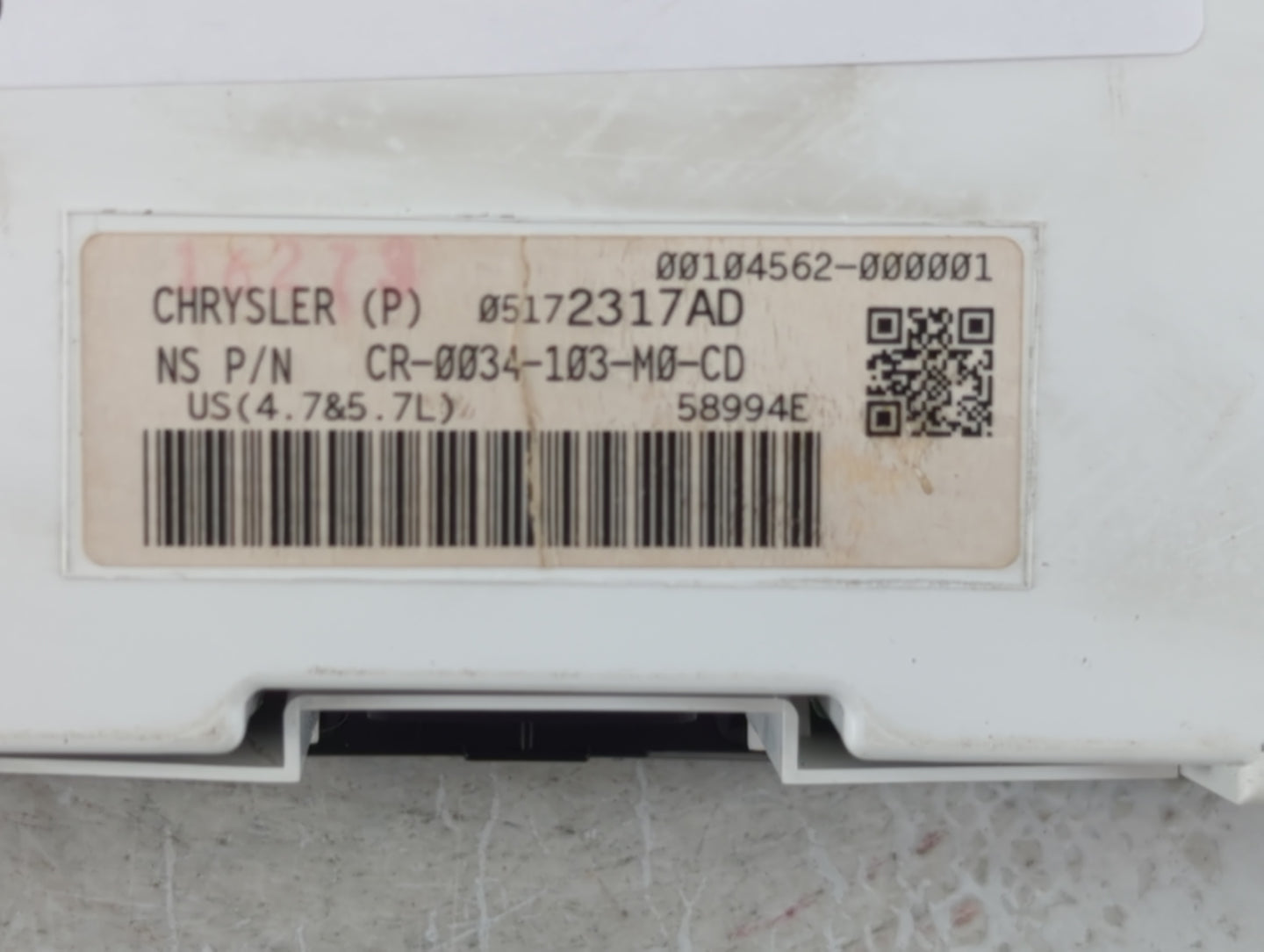 2007 Jeep Grand Cherokee Instrument Cluster Speedometer Gauges P/N:05172317AD Fits OEM Used Auto Parts - Oemusedautoparts1.c