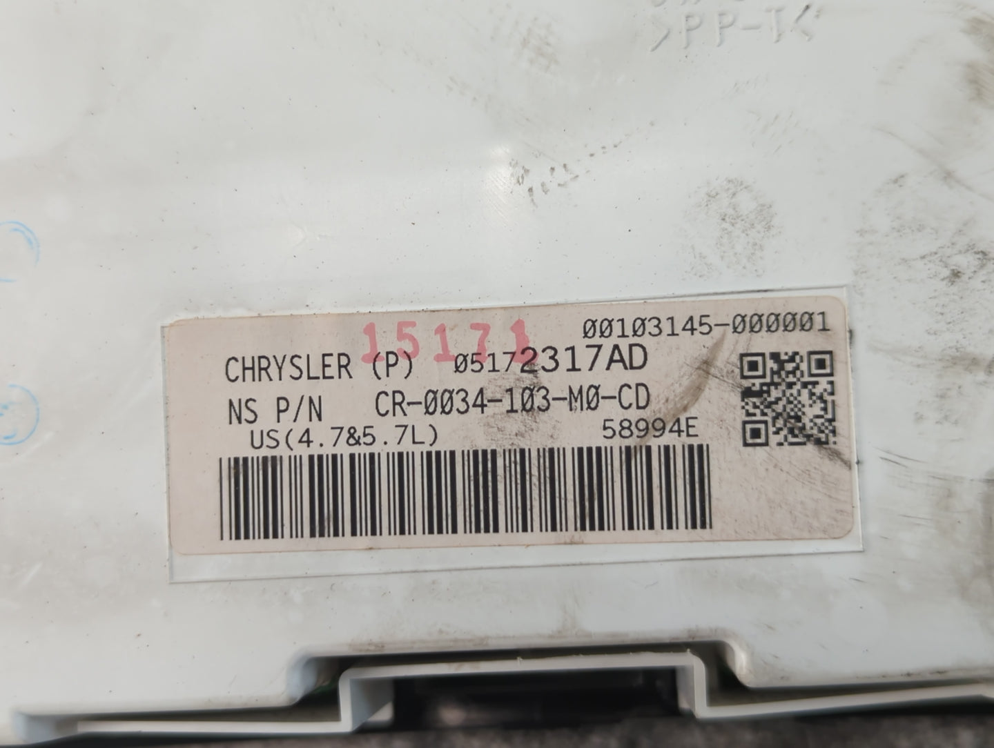 2007 Jeep Grand Cherokee Instrument Cluster Speedometer Gauges P/N:CR-0034-103-M0-CD 05172317AD Fits OEM Used Auto Parts - O