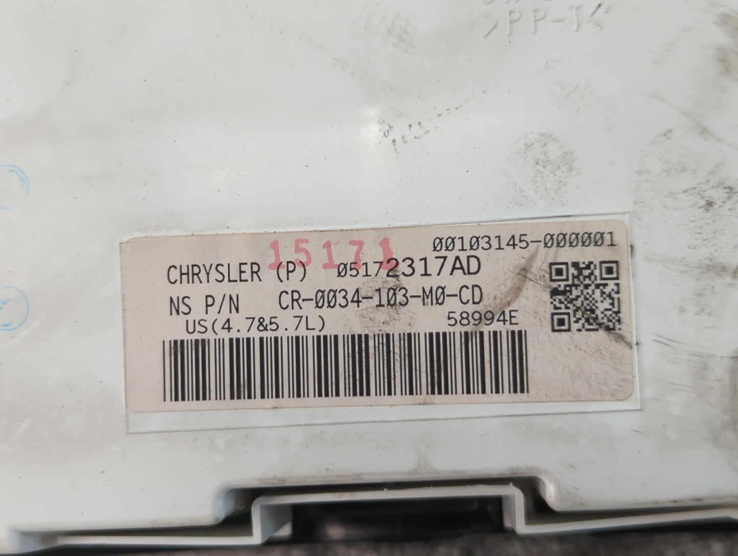 2007 Jeep Grand Cherokee Instrument Cluster Speedometer Gauges P/N:CR-0034-103-M0-CD 05172317AD Fits OEM Used Auto Parts - O