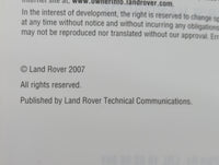 2007 Land Rover Lr2 Owners Manual Book Guide OEM Used Auto Parts - Oemusedautoparts1.com