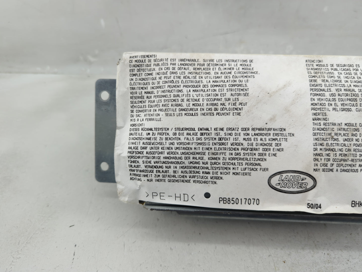 2006-2009 Land Rover Range Rover Sport Air Bag Passenger Right Dashboard OEM Fits Fits 2005 2006 2007 2008 2009 OEM Used Aut