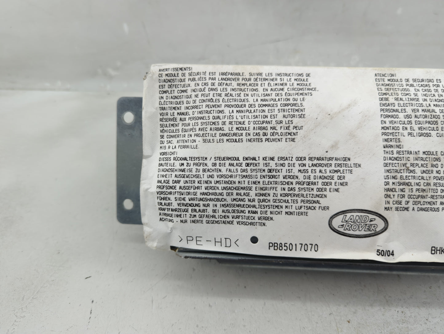 2006-2009 Land Rover Range Rover Sport Air Bag Passenger Right Dashboard OEM Fits Fits 2005 2006 2007 2008 2009 OEM Used Aut