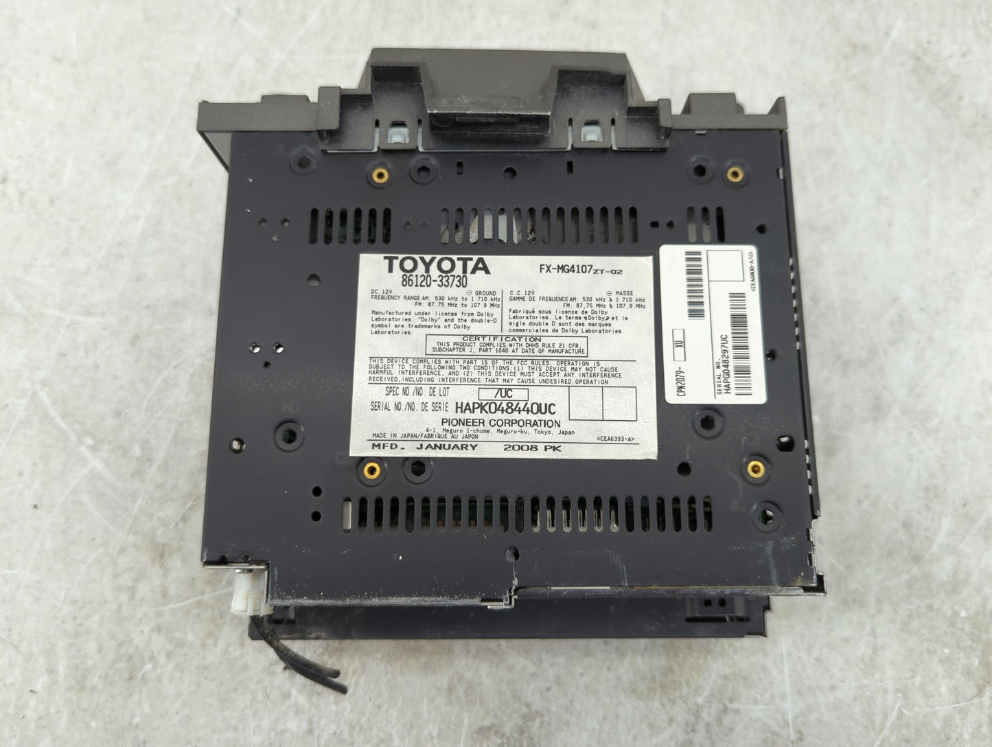 2007-2009 Lexus Es350 Radio AM FM Cd Player Receiver Replacement P/N:86120-33730 FX-MG4107ZT-02 Fits Fits 2007 2008 2009 OEM