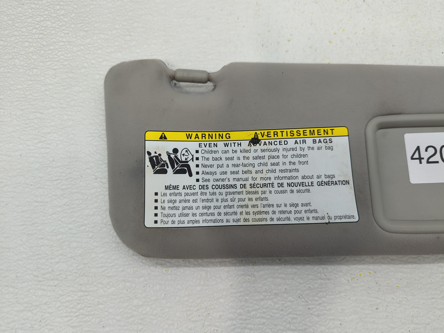 2007-2009 Lexus Es350 Sun Visor Shade Replacement Passenger Right Mirror Fits Fits 2007 2008 2009 OEM Used Auto Parts - Oemu